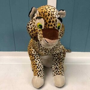 Vtg Classic Toy Company Leopard Cheetah 15" Plush Carnival‎ Toy plastic eyes